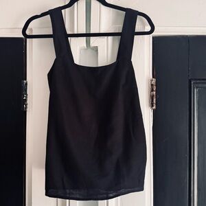 J.Crew Black Square-Neck Tank Top